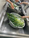 野菜は種類ごとに3回以上あらいます。